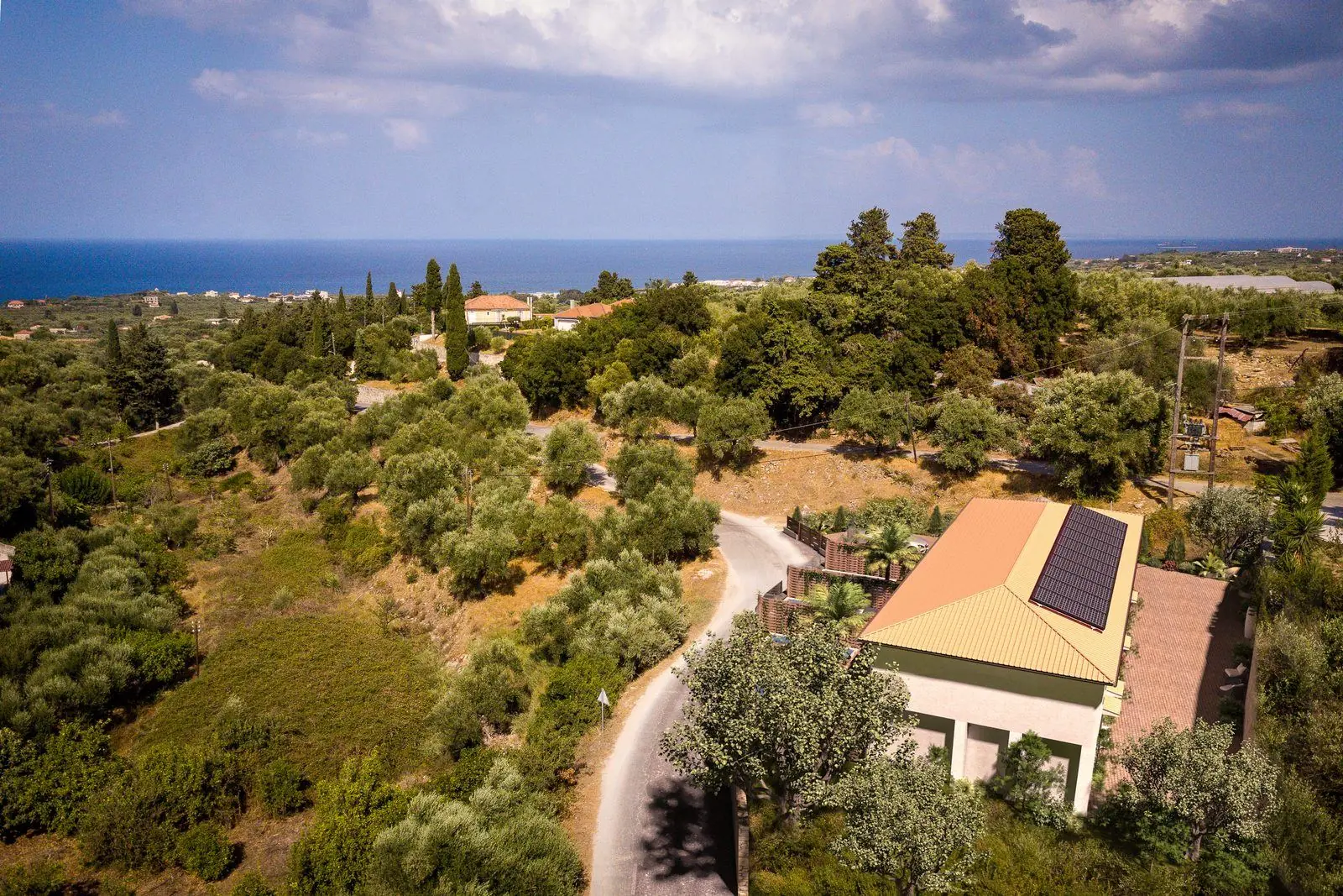Aerial of Kypseli with the sea beyond